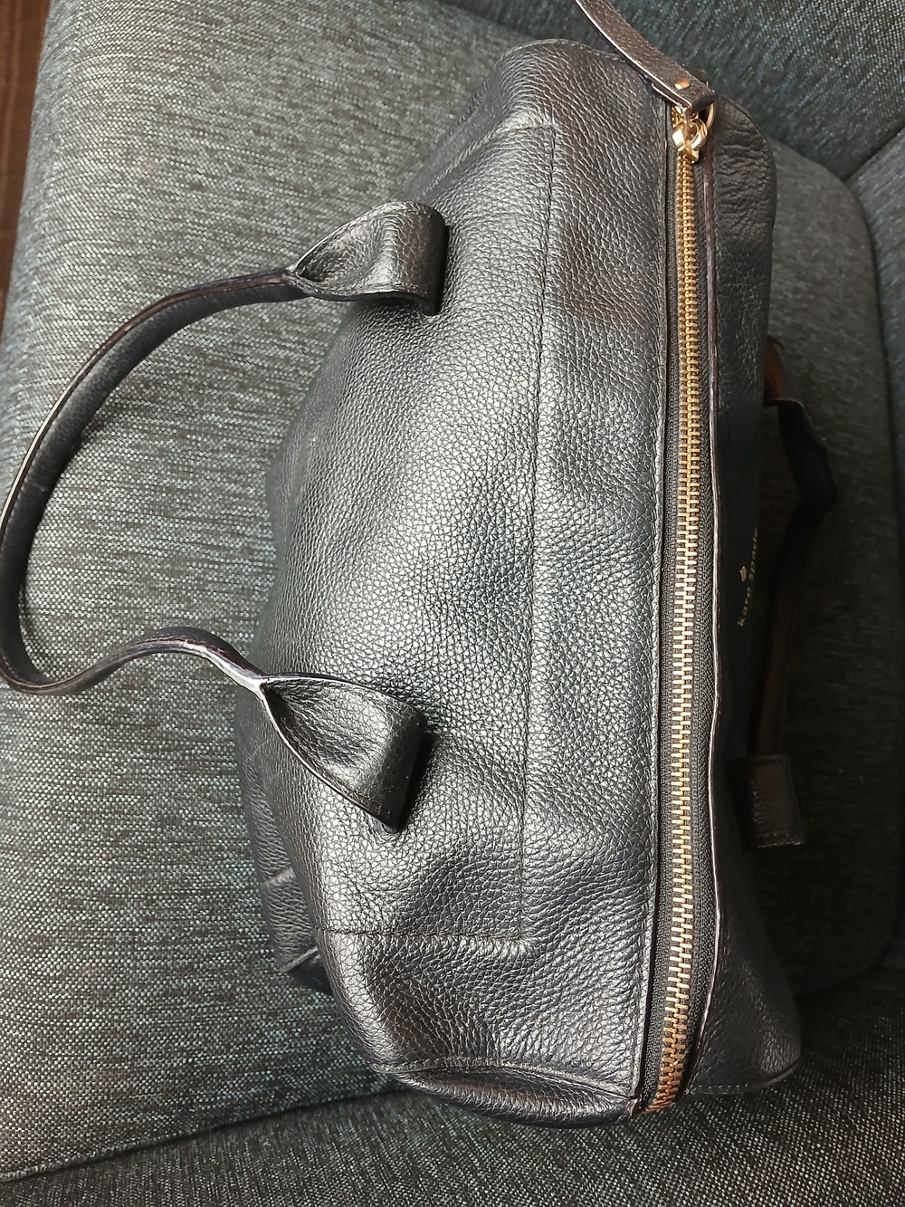 Kate Spade Black Pebbled Leather Satchel with Gold Hardware - Picture 4 of 16
